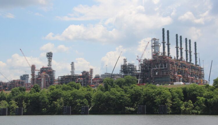 The Shell ethane cracker as it nears completion in June 2022.