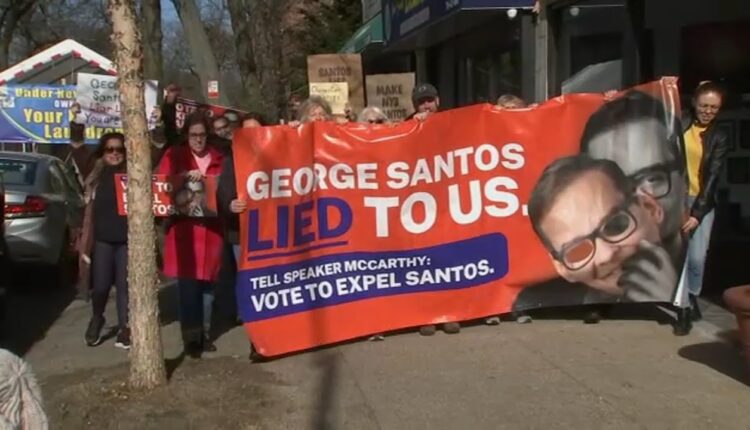 Voters rally in queens to call for Congress to expel George Santos