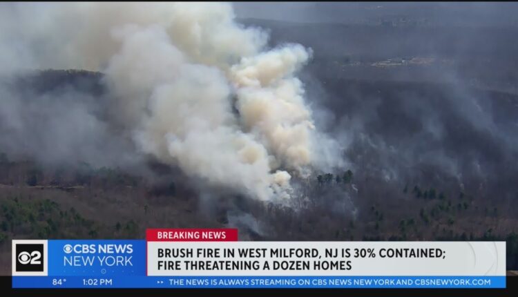 Officials: Brush fire in West Milford, N.J., now 30% contained