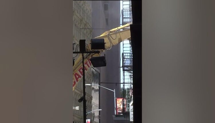 NYC parking garage collapse: Crews work to take down what's left of the building