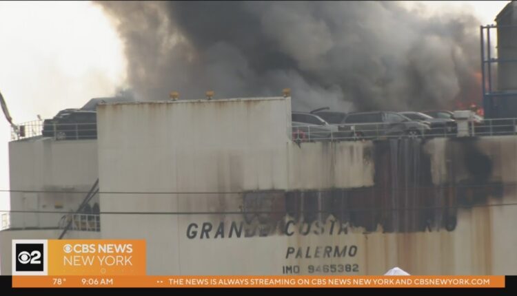 Crews still on scene of deadly cargo ship fire at Port Newark