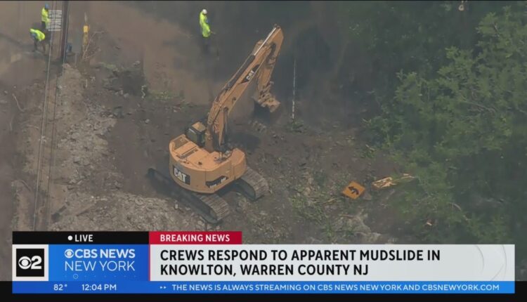 Crews responding to apparent mudslide in Knowlton, New Jersey