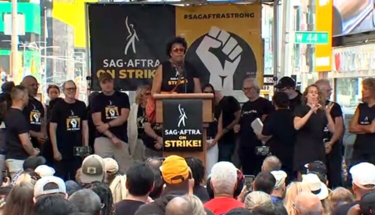 Celebrities and supporters join SAG-AFTRA rally in Times Square