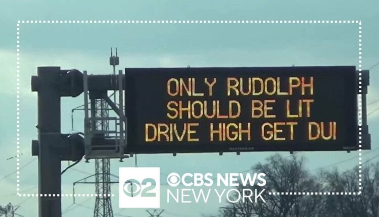 Humorous holiday-themed N.J. traffic signs return