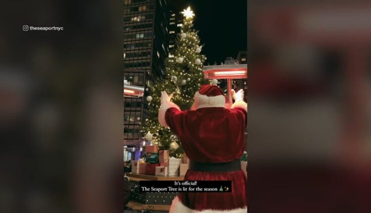 Holiday tree lighting at the Seaport