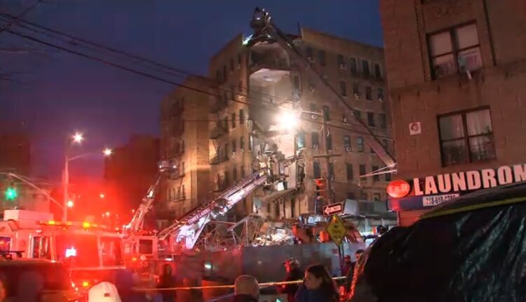 First responders searching for survivors in rubble of partial Bronx building collapse
