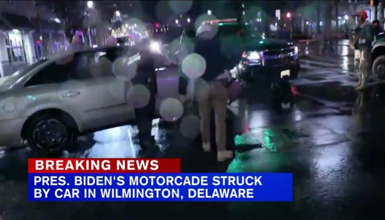 Car plows into parked vehicle in President Biden's motorcade outside Delaware campaign headquarters