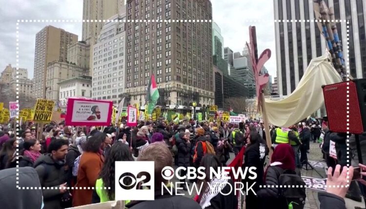 Israel-Hamas war protesters march on 5th Avenue