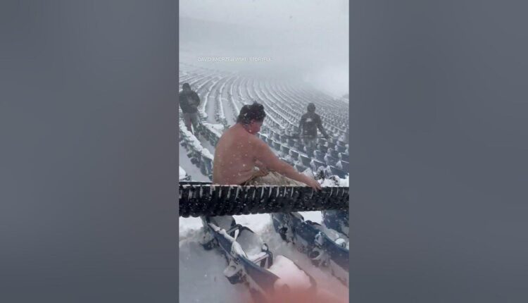 Bills fans do some stadium sledding #shorts