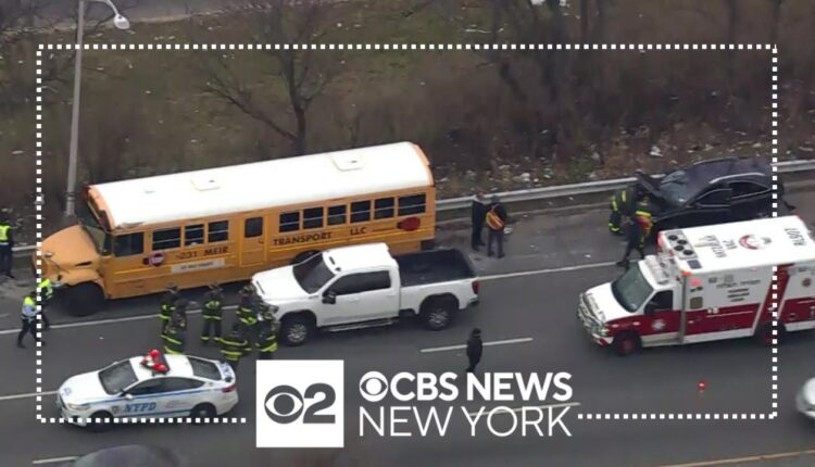 School bus crashes with dozens of students on board in Queens
