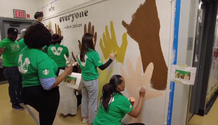 City Year New York leads volunteer force to beautify East Harlem school