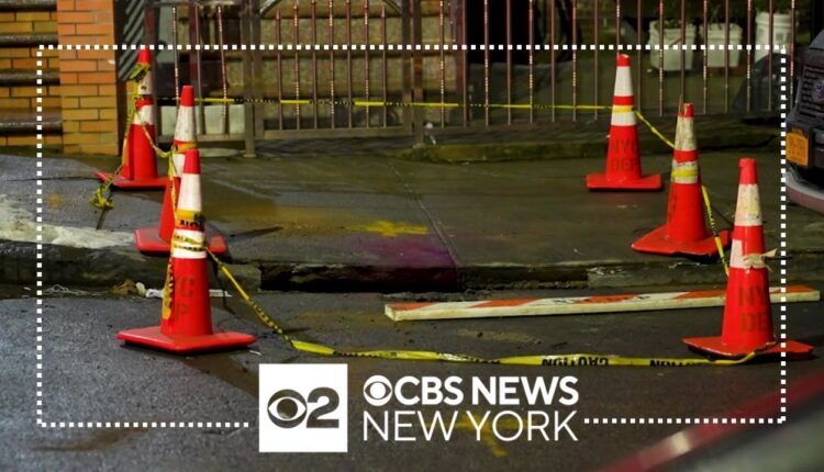 Sidewalk collapses in Sunset Park, Brooklyn