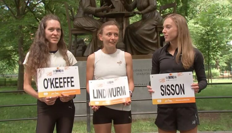 Members of U.S. Olympic Women's Marathon Team receive NY Mini 10k bibs